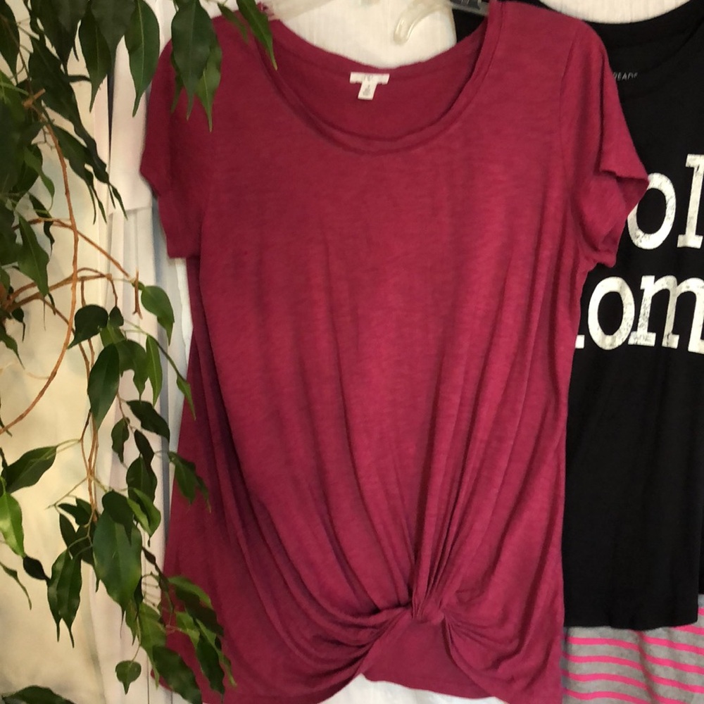 GRAYSON THREADS T shirt BP cranberry top & LORD & TAYLOR pink PJ bottoms size S - Picture 3 of 16